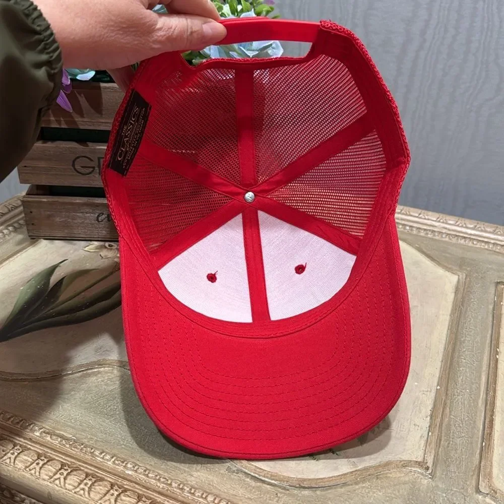 NWT Cocky Rooster Snapback Mesh Trucker Cap Hat Red